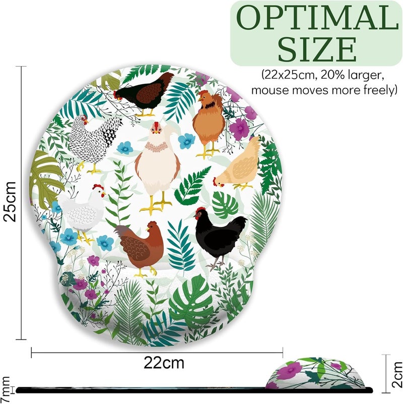 LIMKRIAN Chicken Ergonomic Mouse Pad with Wrist Rest, Gaming Mouse Pad with Wrist Support, Funny Mouse Pads for Desk, Computer Mousepad with Non-Slip Pain Relief PU Base, Cute Office Desk Accessories - Image 4